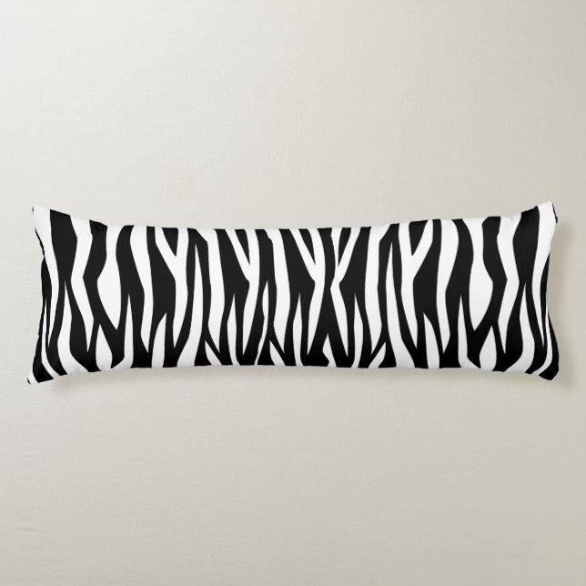 Schwarze Zebra Seitenschläferkissen (Vorderseite)