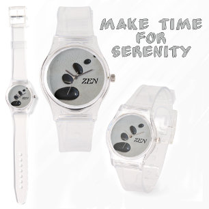 Schwarze Zen-Steine mit Initialen Chic Armbanduhr