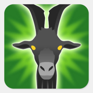 Schwarze Ziege Quadratischer Aufkleber
