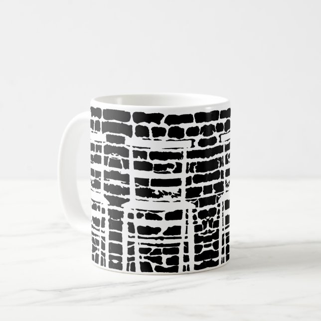Schwarze Ziegelstein-Tasse Tasse (Vorderseite Links)