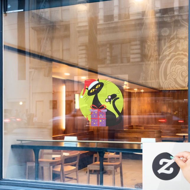 Schwarze Ziegenmäuse der 1950er Jahre Fensteraufkleber (Café-Fenster)