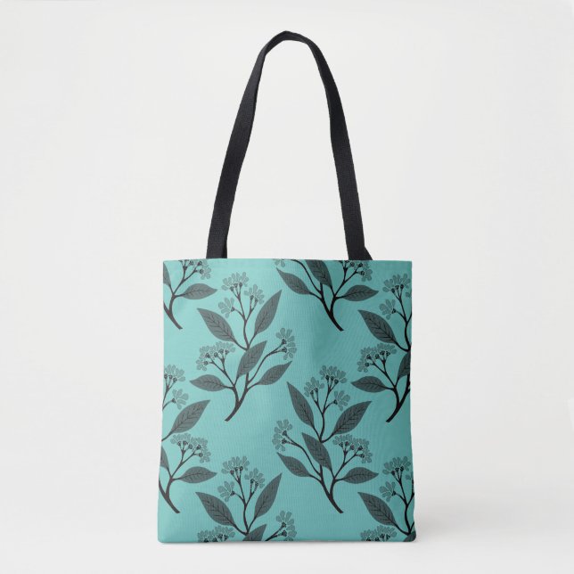 Schwarze Zierblüten florales Muster (Vorderseite)