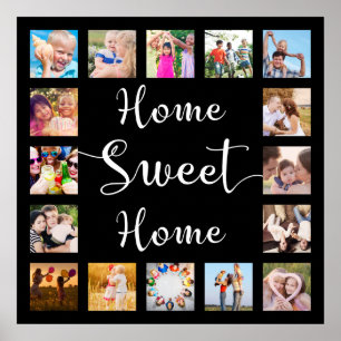 Schwarze Zuhause Sweet Zuhause 14-Produktfamilie F Poster