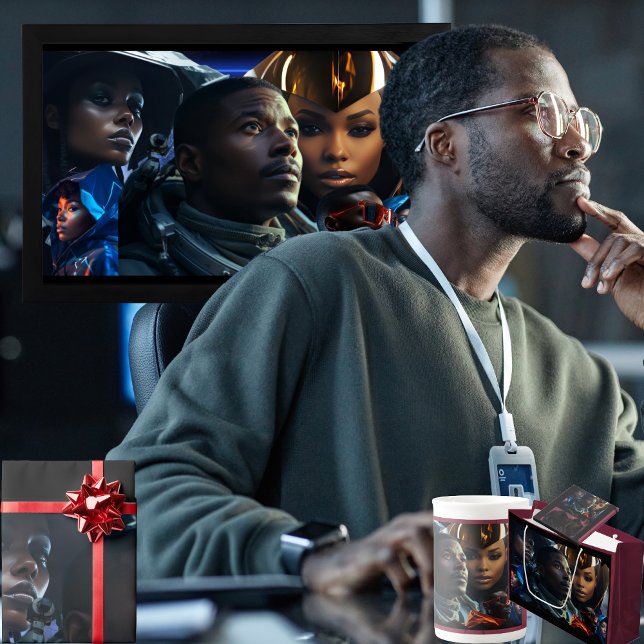 Schwarze Zukunft Mitteilungskarte (Get the full "Black Future" collection at  https://bit.ly/BlackFutureZazzle)