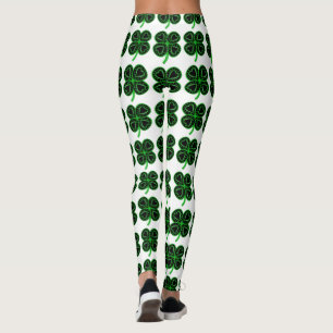 Schwarzen grünen Klee-Herz-St Patrick Leggings