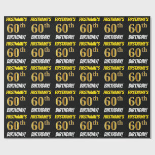 Schwärzen Sie, Imitat/nachgemachtes Gold, "60. Geschenkpapier