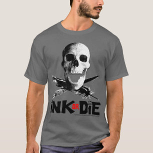 "Schwärzen Sie mit Tinte oder die" grauen T - T-Shirt