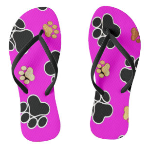 Schwärzen Sie und bräunen Sie Hunde- Flip Flops
