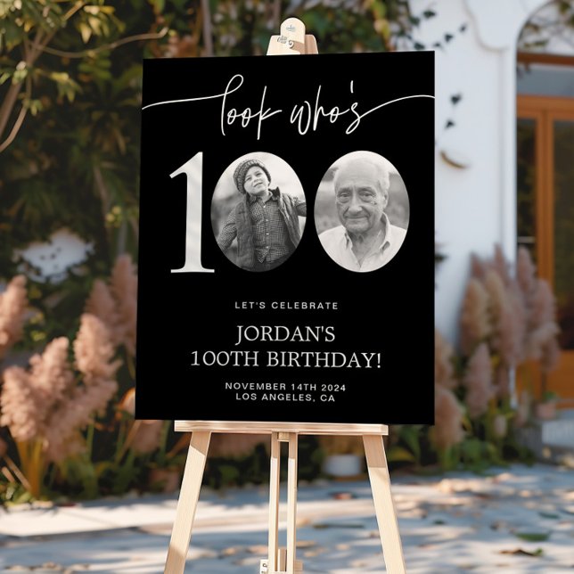 Schwarzer 100. Geburtstag Willkommen Poster (Von Creator hochgeladen)