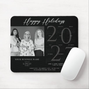 Schwarzer 2027-Kalender Foto-Logo Corporate Urlaub Mousepad