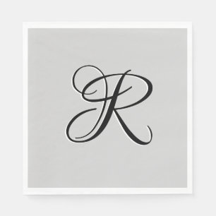 Schwarzer 3D-Kalligrafie-Initialbuchstabe   Pastel Serviette