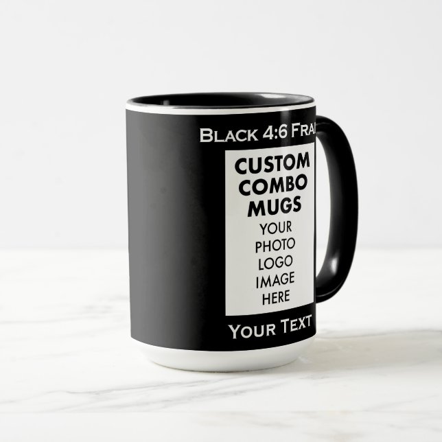 Schwarzer 4:6 Bilderrahmen 2 x Foto Custom Combo Tasse (VorderseiteRechts)