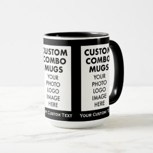 Schwarzer 4:6 Rahmen 3 x Foto Text Großes Benutzer Tasse