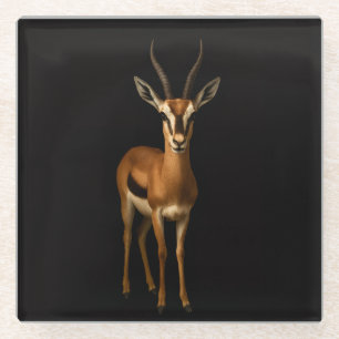 Schwarzer 4 Luxe Glasuntersetzer, Elegante Gazella Glasuntersetzer