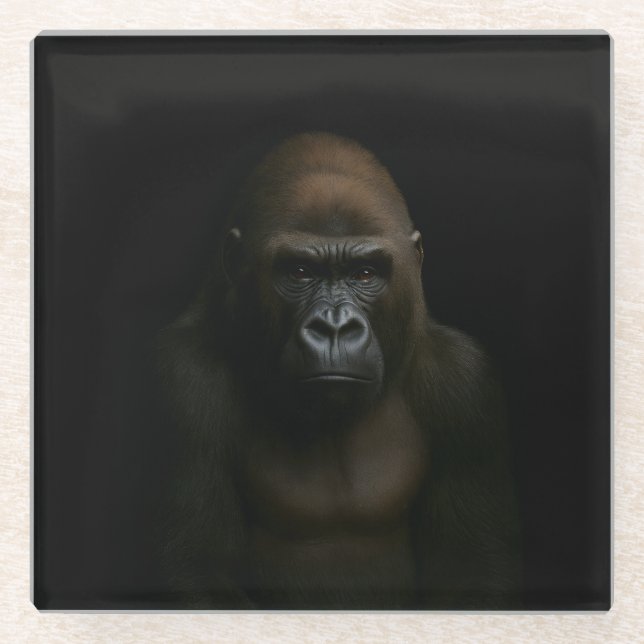 Schwarzer 4 Luxe Glasuntersetzer, Gorilla Glasuntersetzer (Vorderseite)