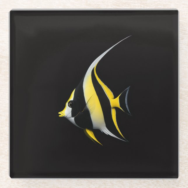Schwarzer 4 Luxe Glasuntersetzer, Moorish Idol Glasuntersetzer (Vorderseite)