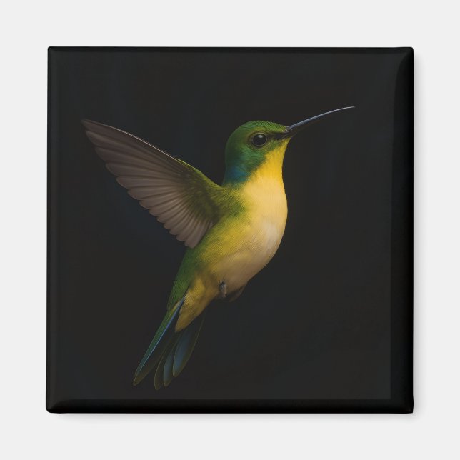 Schwarzer 4 Luxe Magnet mit fliegendem Vogel (Vorne)