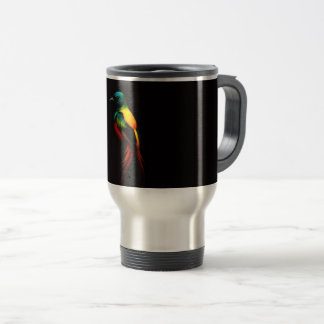 Schwarzer 4 Luxe-Reisebecher mit Regenbogen-Vogel Reisebecher
