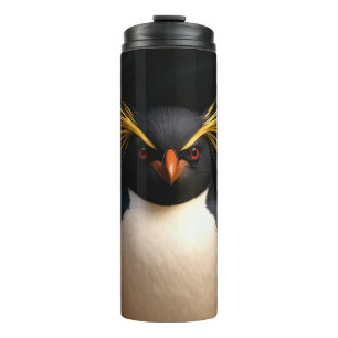 Schwarzer 4 Luxe-Thermalbecher, Felsenpinguin Thermosbecher