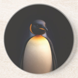 Schwarzer 4 Luxe Untersetzer mit Kaiserpinguin
