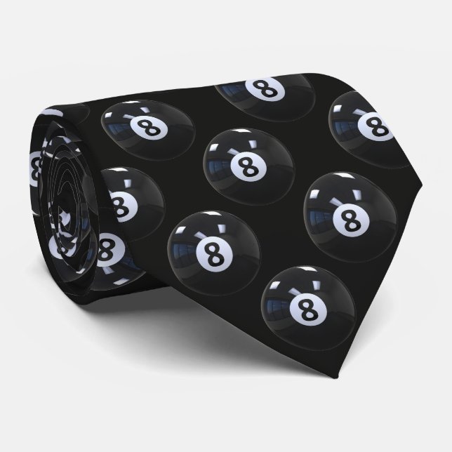 Schwarzer 8 Ball Billard Pool Spieler Cool Krawatte (Gerollt)