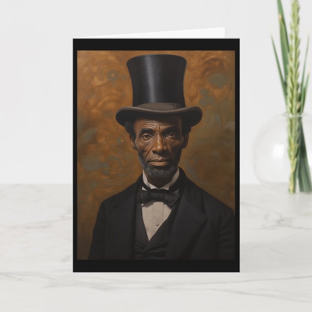 Schwarzer Abraham Lincoln Juneteenth Männer Afro K Karte (Vorderseite)