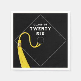 Schwarzer Abschluss 2025 Party Serviette