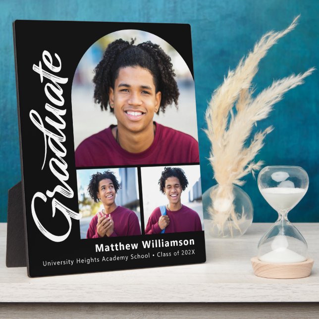 Schwarzer Abschluss 3 Foto Fettformatierung Weißes Fotoplatte (Seite)