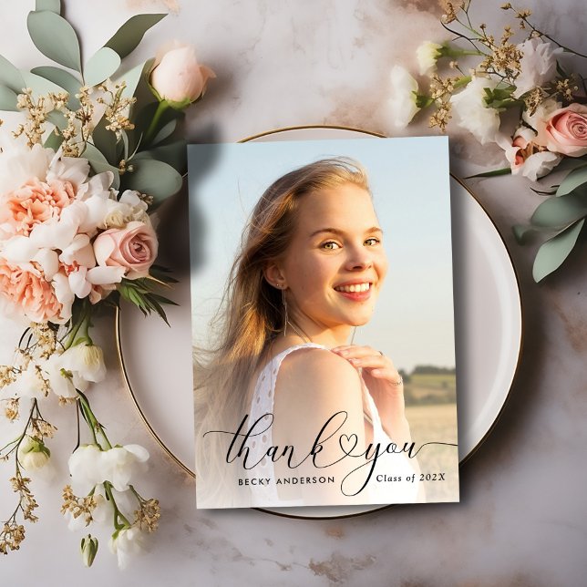 Schwarzer Abschluss Dankeschön-Karte Dankeskarte (Von Creator hochgeladen)