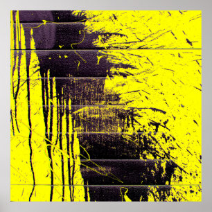 Schwarzer abstrakter Spritzer malen Tropfen auf ei Poster