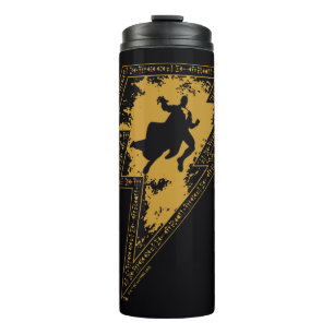 Schwarzer Adam-Distressed-Blitzschlag-Grafik Thermosbecher