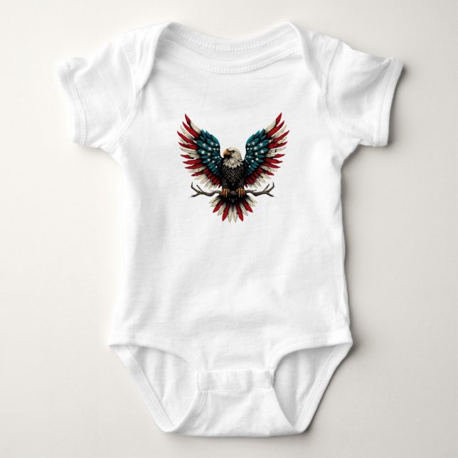 Schwarzer Adler aus Rustikal Baby Strampler (Vorderseite)