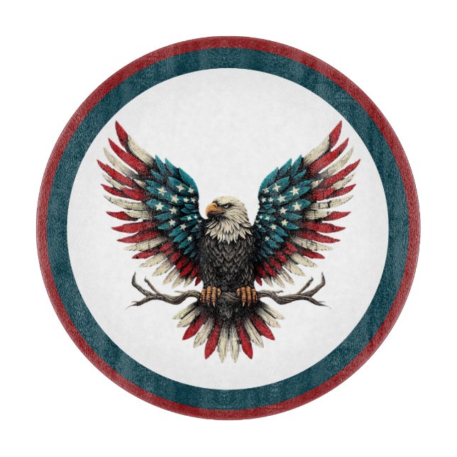 Schwarzer Adler aus Rustikal Schneidebrett (Vorderseite)