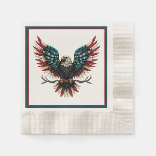 Schwarzer Adler aus Rustikal Serviette