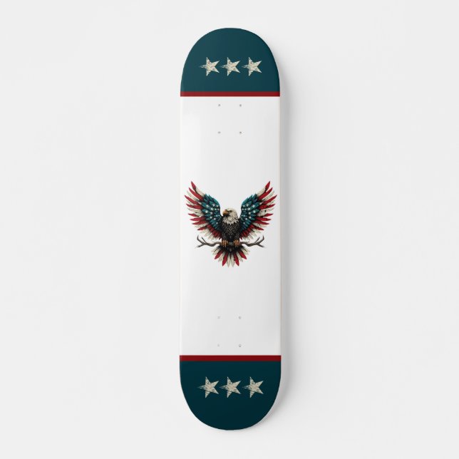 Schwarzer Adler aus Rustikal Skateboard (Vorne)