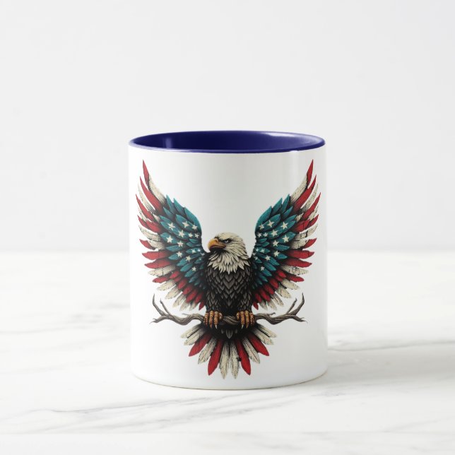 Schwarzer Adler aus Rustikal Tasse (Zentrum)