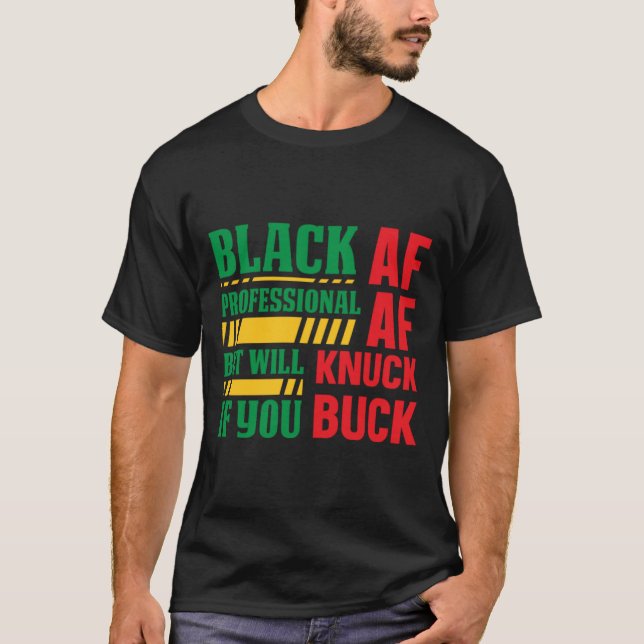 Schwarzer AF Beruflich - Afrozentrische Schwarze G T-Shirt (Vorderseite)