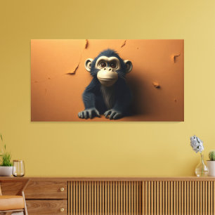 Schwarzer Affe Leinwanddruck