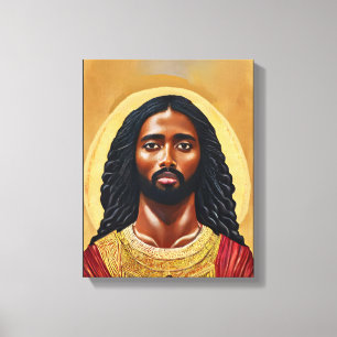 Schwarzer Afrikaner Jesus Christus Religiöse Kunst Leinwanddruck