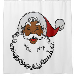 schwarzer afrikanischer weihnachtsmann weihnachten duschvorhang