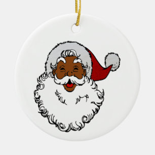 schwarzer afrikanischer Weihnachtsmann Weihnachten Keramik Ornament