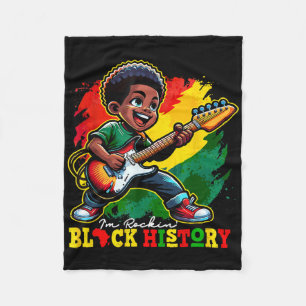 Schwarzer Afro-Junge, ich rocke den schwarzen Gesc Fleecedecke
