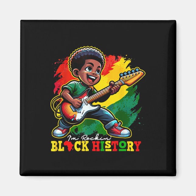 Schwarzer Afro-Junge, ich rocke den schwarzen Gesc Magnet (Vorne)
