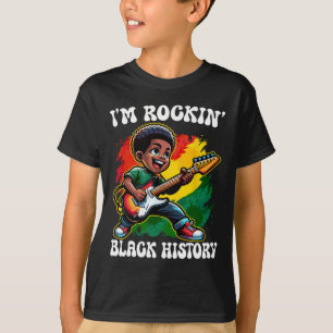 Schwarzer Afro-Junge, ich rocke den schwarzen Gesc T-Shirt