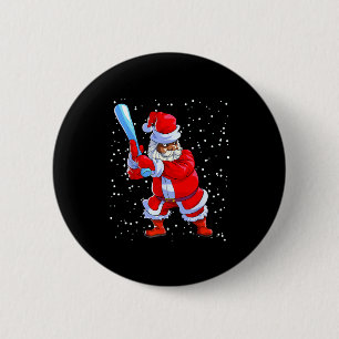 Schwarzer afroamerikanischer Weihnachtsmann Baseba Button