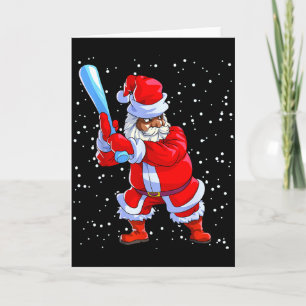 Schwarzer afroamerikanischer Weihnachtsmann Baseba Karte