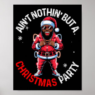 Schwarzer afroamerikanischer Weihnachtsmann Weihna Poster