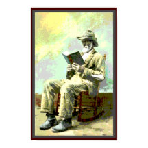 Schwarzer Amerikaner Vintage-Mann liest Buch
