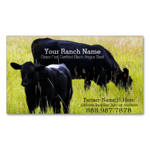 Schwarzer Angus-Mastvieh-Ranch-Bauernhof Magnetische Visitenkarte