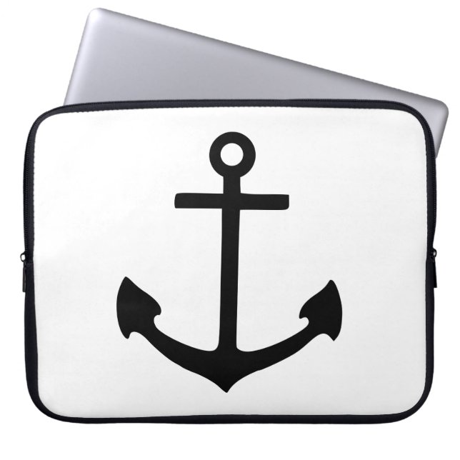 Schwarzer Anker Laptopschutzhülle (Vorderseite)
